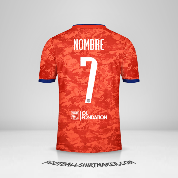 Jersey Olympique Lyon UEL 2021/2022 Visita -  nombre - 7