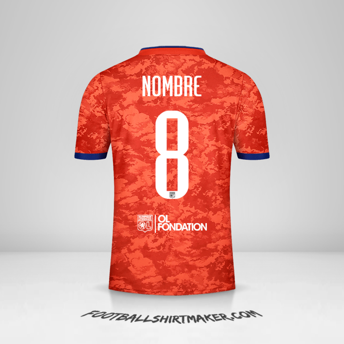 Jersey Olympique Lyon UEL 2021/2022 Visita -  nombre - 8
