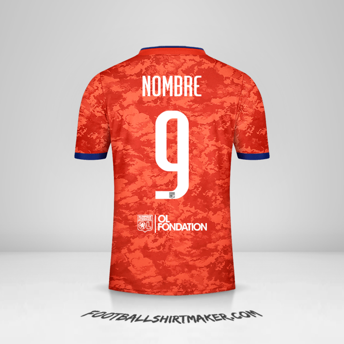Jersey Olympique Lyon UEL 2021/2022 Visita -  nombre - 9