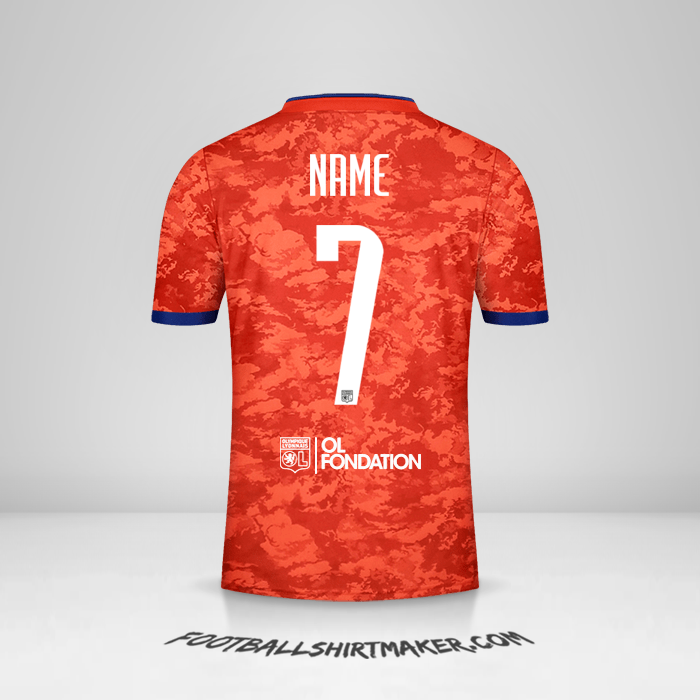 Jersey Olympique Lyon UEL 2021/2022 Away -  name - 7