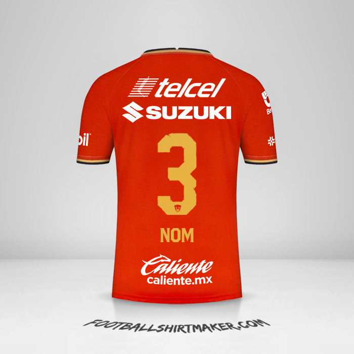 Maillot Pumas UNAM 2022 Troisième -  nom - 3