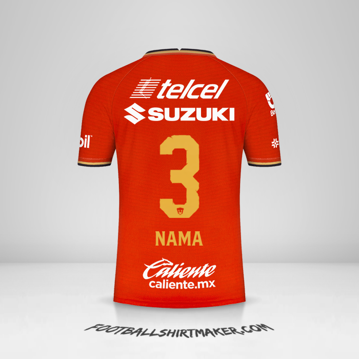 Jersey Pumas UNAM 2022 Ketiga -  nama - 3