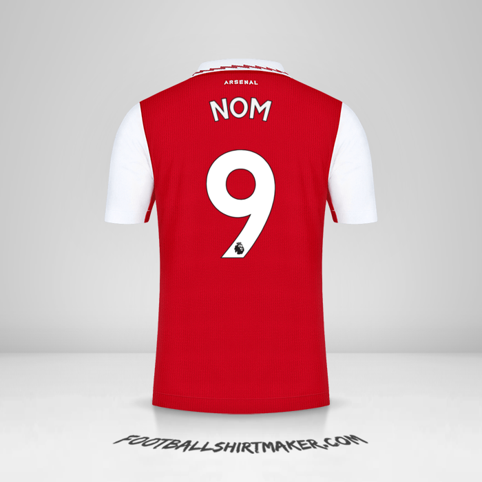 Maillot Arsenal 2022/2023 -  nom - 9