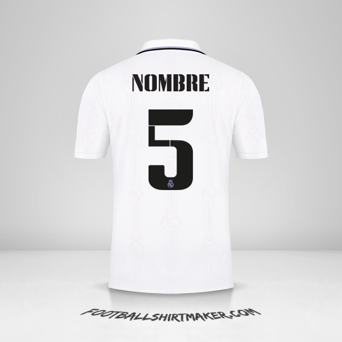 Jersey Real Madrid CF Cup 2022/2023 -  nombre - 5