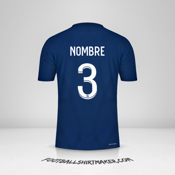 Jersey Paris Saint Germain 2022/2023 -  nombre - 3