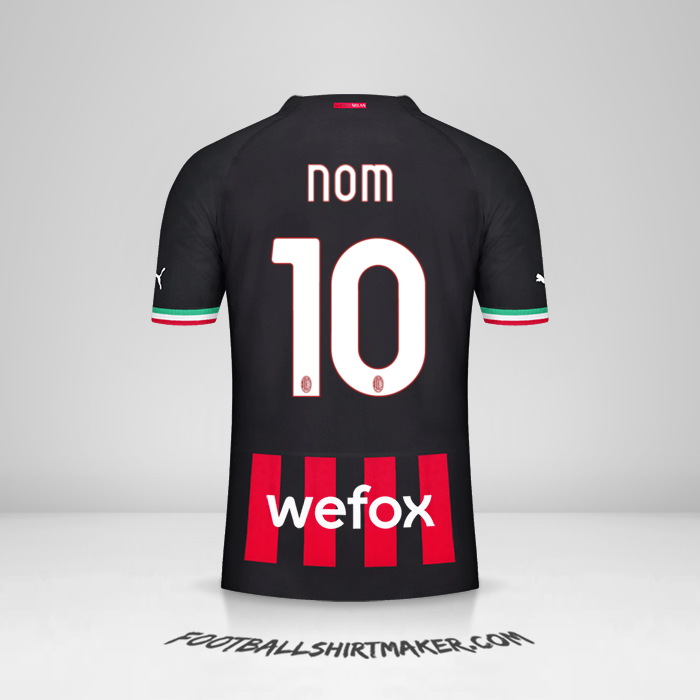 Maillot AC Milan 2022/2023 -  nom - 10