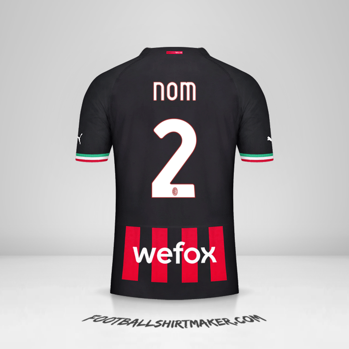 Maillot AC Milan 2022/2023 -  nom - 2