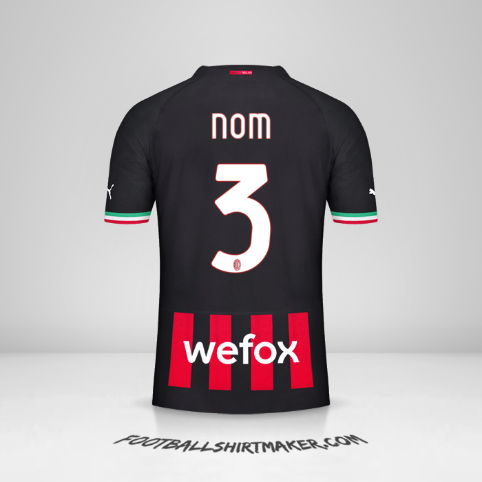 Maillot AC Milan 2022/2023 -  nom - 3