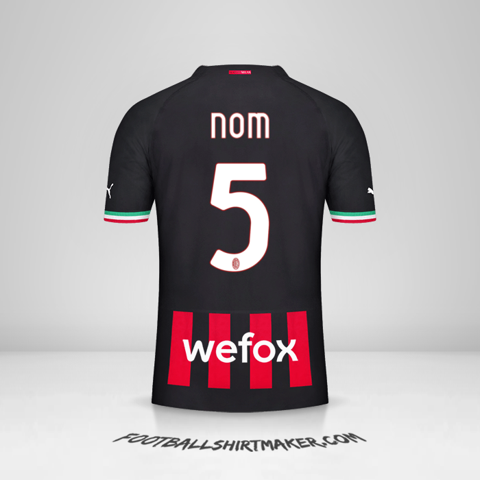 Maillot AC Milan 2022/2023 -  nom - 5