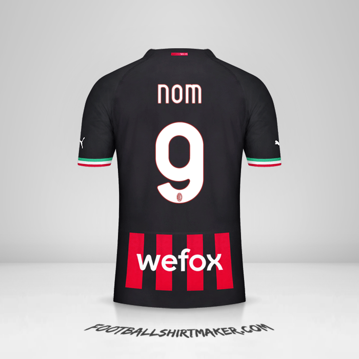 Maillot AC Milan 2022/2023 -  nom - 9
