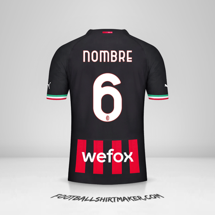 Jersey AC Milan 2022/2023 -  nombre - 6