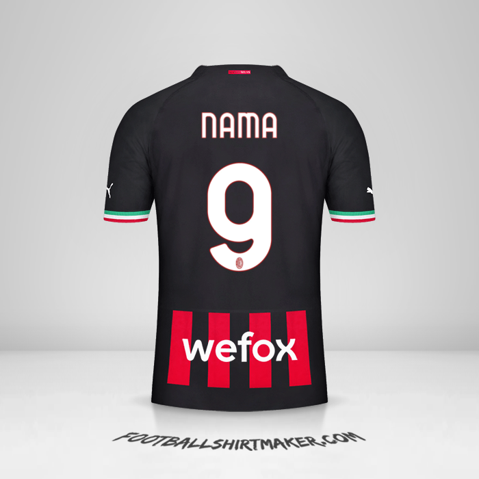 Jersey AC Milan 2022/2023 -  nama - 9