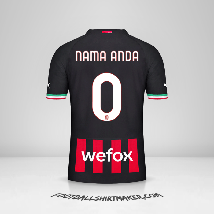 Jersey AC Milan 2022/2023 -  nama anda - 0