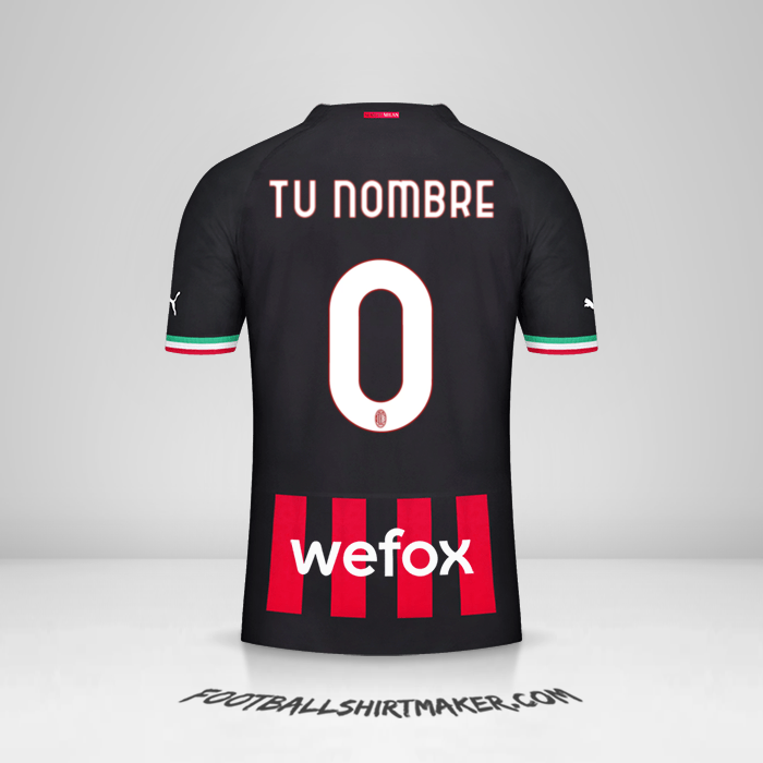 Jersey AC Milan 2022/2023 -  tu nombre - 0