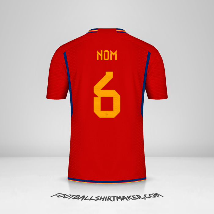 Maillot Espagne 2022 -  nom - 6