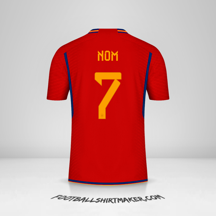 Maillot Espagne 2022 -  nom - 7