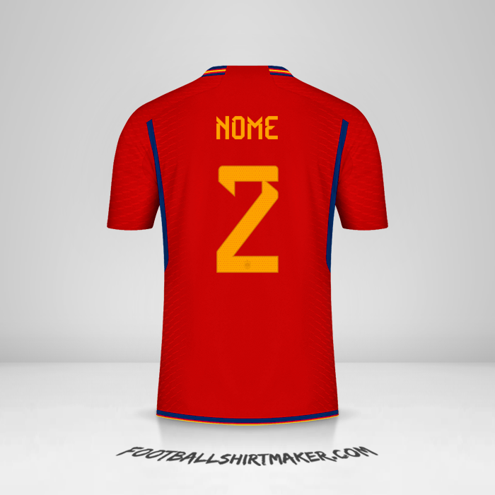 Camisola Espanha 2022 -  nome - 2