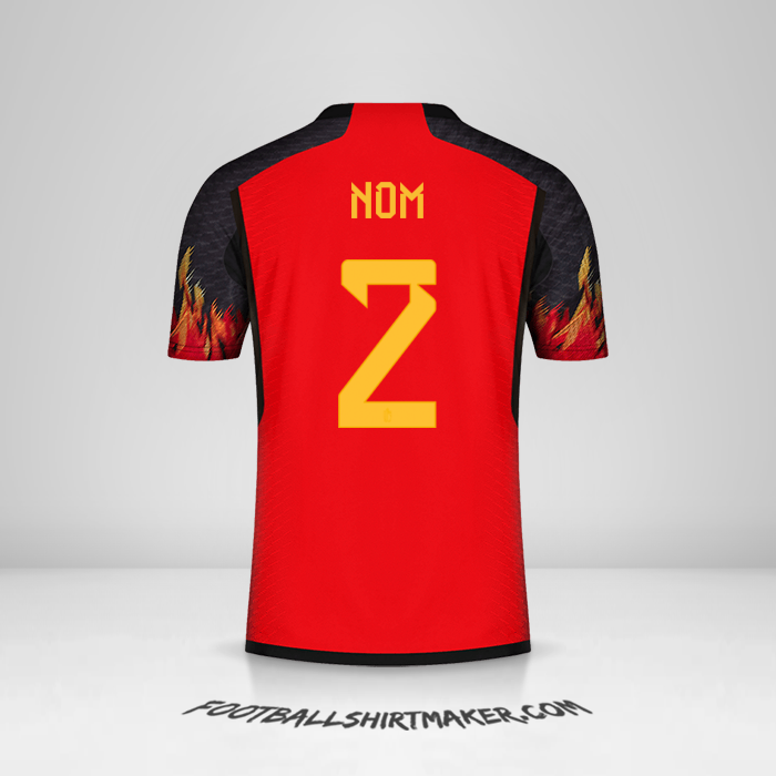 Maillot Belgique 2022 -  nom - 2