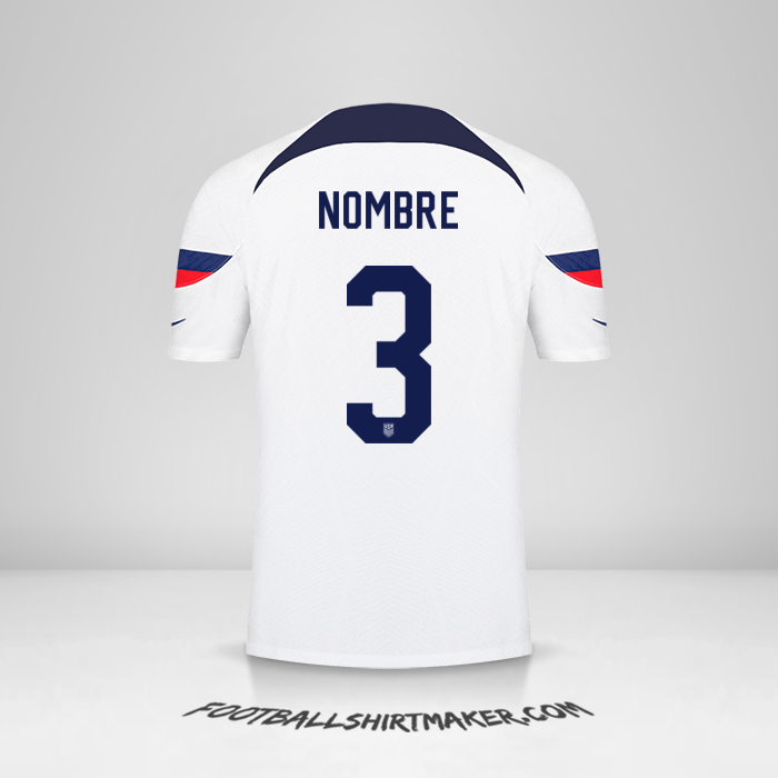 Jersey Estados Unidos 2022 -  nombre - 3