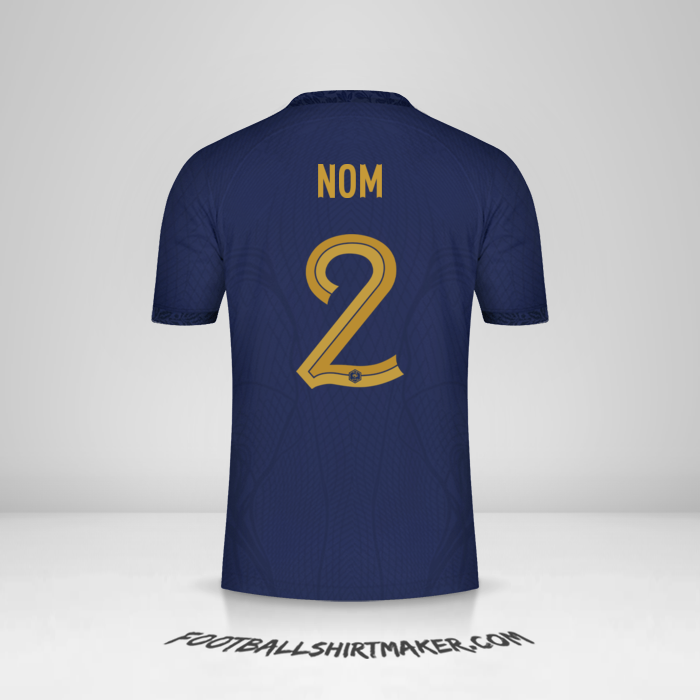 Maillot France 2022 -  nom - 2