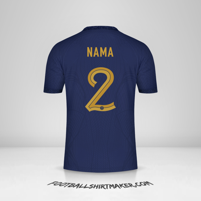 Jersey Prancis 2022 -  nama - 2