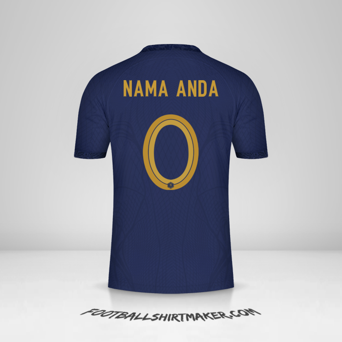 Jersey Prancis 2022 -  nama anda - 0