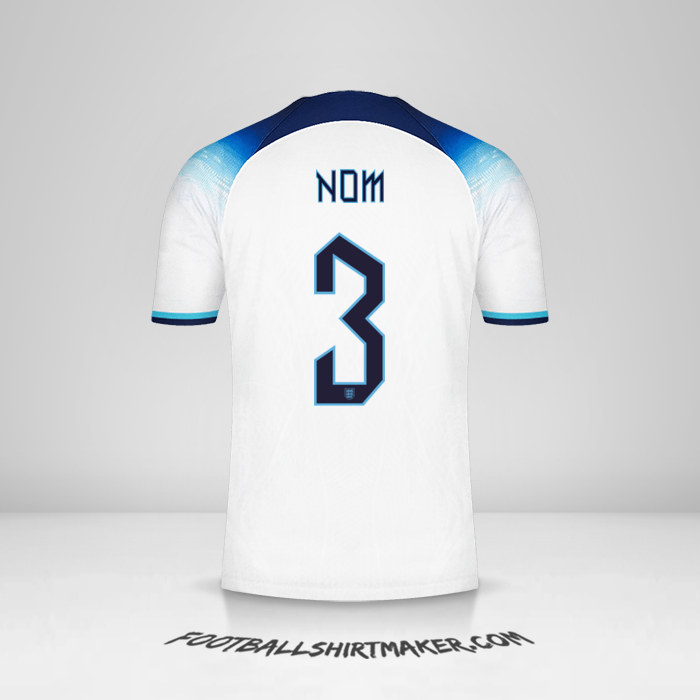 Maillot Angleterre 2022 -  nom - 3