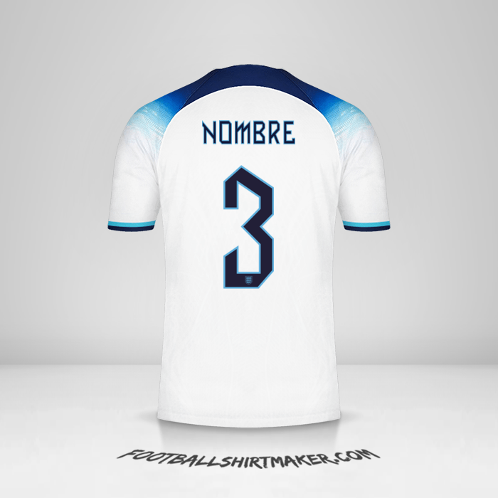 Jersey Inglaterra 2022 -  nombre - 3