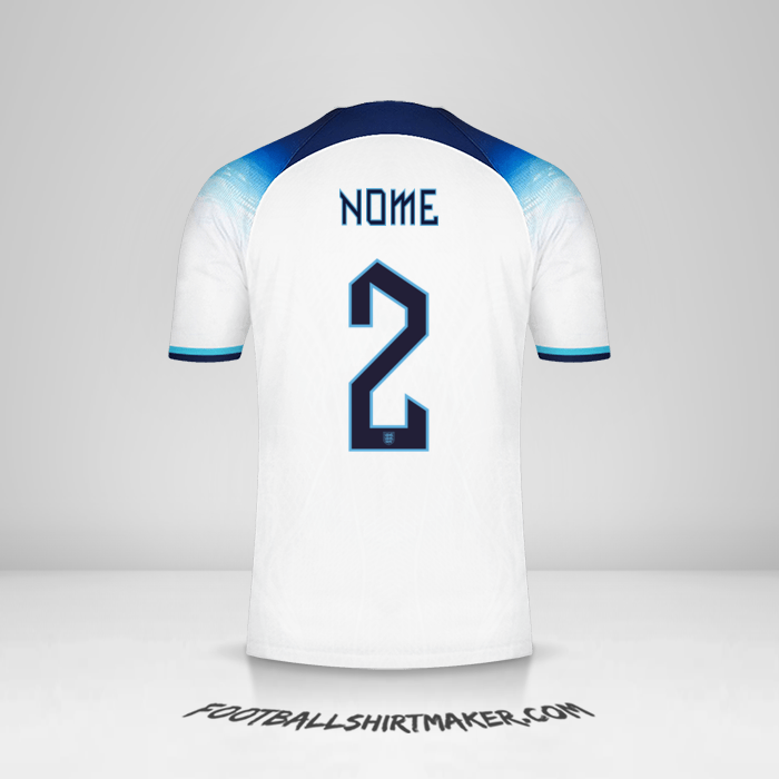 Camisola Inglaterra 2022 -  nome - 2