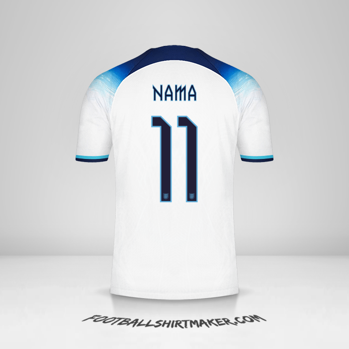 Jersey Inggris 2022 -  nama - 11