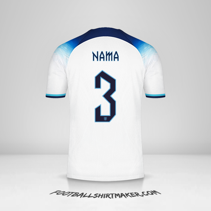 Jersey Inggris 2022 -  nama - 3