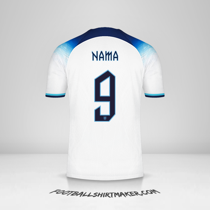 Jersey Inggris 2022 -  nama - 9