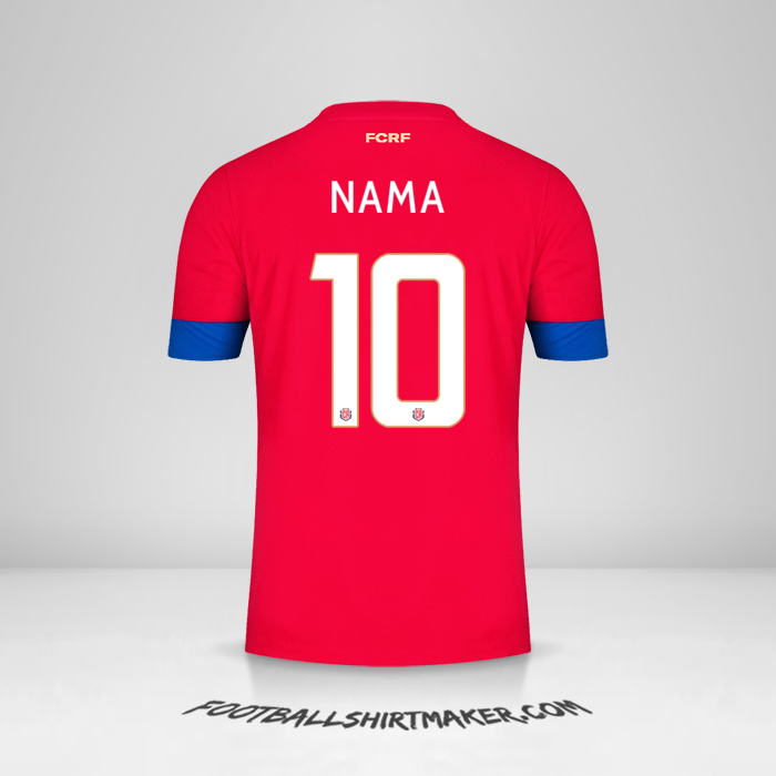 Jersey Kosta Rika 2022 -  nama - 10