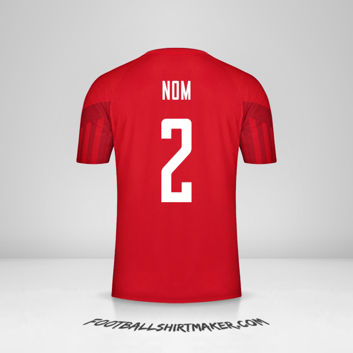 Maillot Danemark 2022 -  nom - 2
