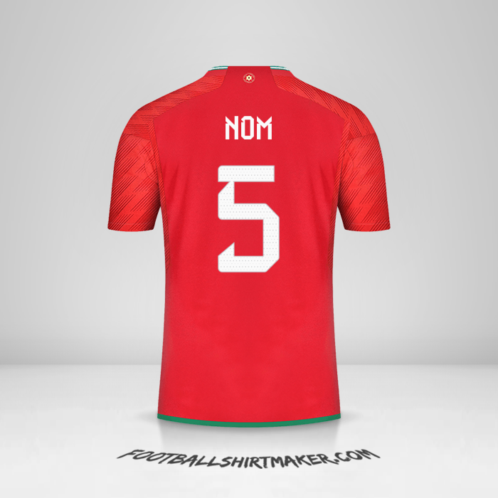 Maillot Pays de Galles 2022 -  nom - 5
