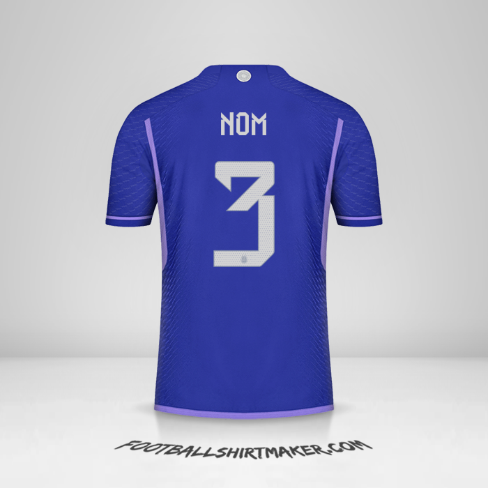 Maillot Argentine 2022 Extérieur -  nom - 3
