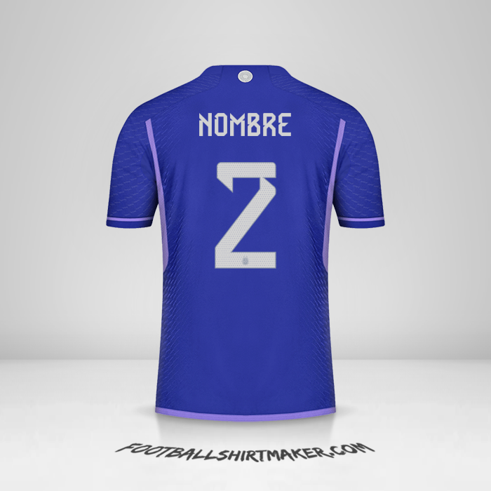 Jersey Argentina 2022 Visita -  nombre - 2