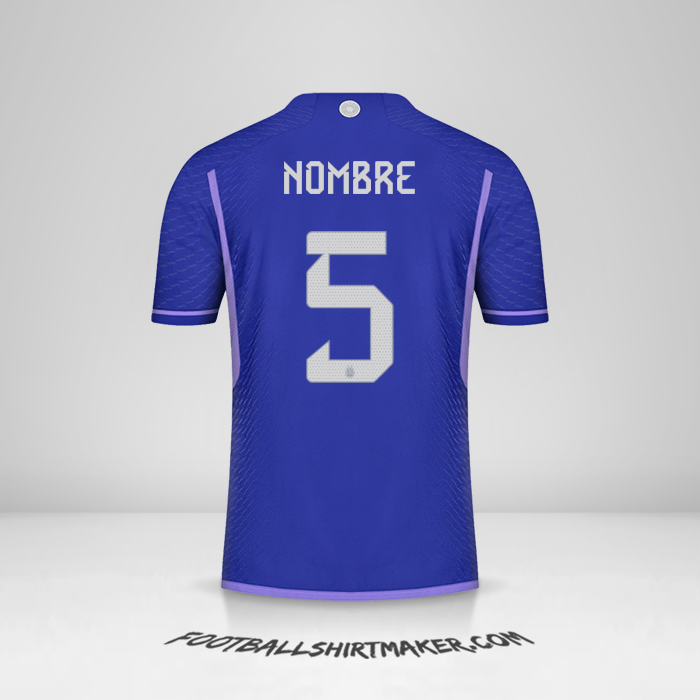 Jersey Argentina 2022 Visita -  nombre - 5