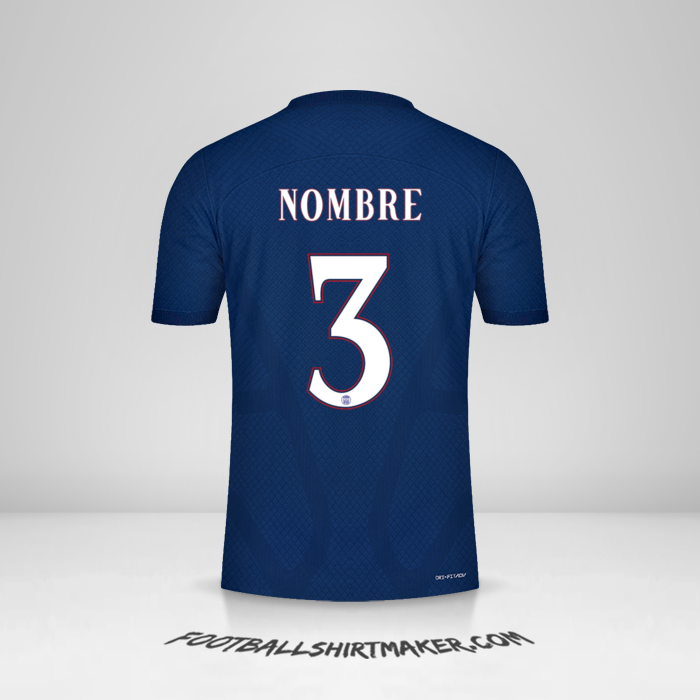Jersey Paris Saint Germain Cup 2022/2023 -  nombre - 3