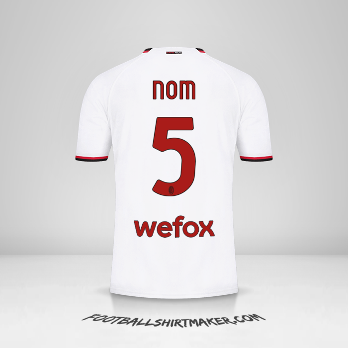 Maillot AC Milan 2022/2023 Extérieur -  nom - 5