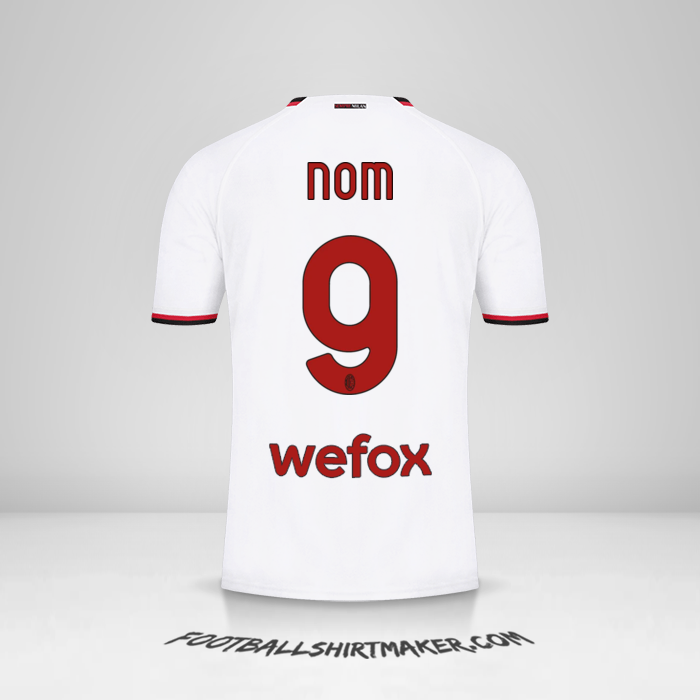 Maillot AC Milan 2022/2023 Extérieur -  nom - 9