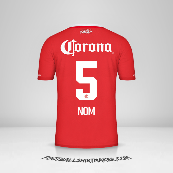 Maillot Toluca FC 2022/2023 -  nom - 5