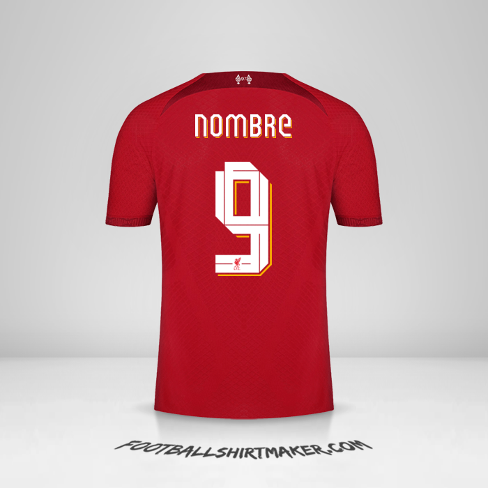Jersey Liverpool FC Cup 2022/2023 -  nombre - 9