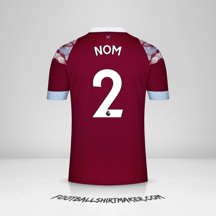 Maillot West Ham United FC 2022/2023 -  nom - 2