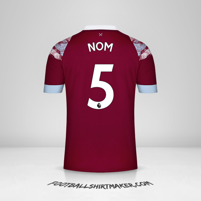 Maillot West Ham United FC 2022/2023 -  nom - 5