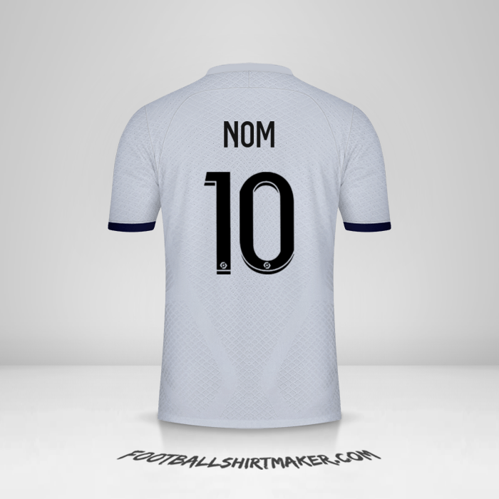 Maillot Paris Saint Germain 2022/2023 Extérieur -  nom - 10