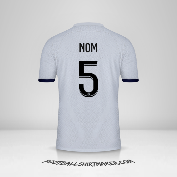 Maillot Paris Saint Germain 2022/2023 Extérieur -  nom - 5