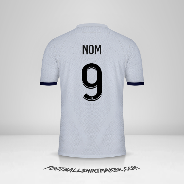 Maillot Paris Saint Germain 2022/2023 Extérieur -  nom - 9