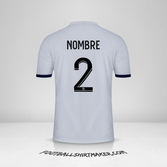 Jersey Paris Saint Germain 2022/2023 Visita -  nombre - 2