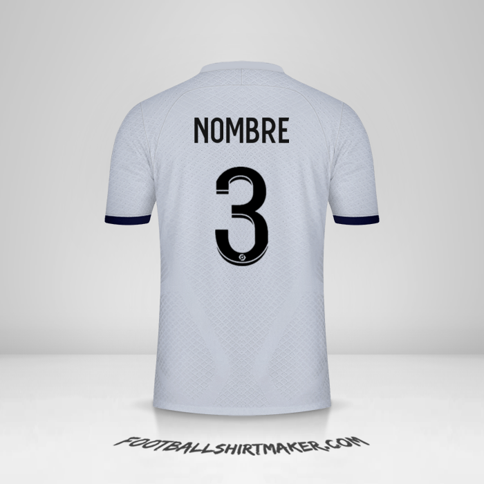 Jersey Paris Saint Germain 2022/2023 Visita -  nombre - 3
